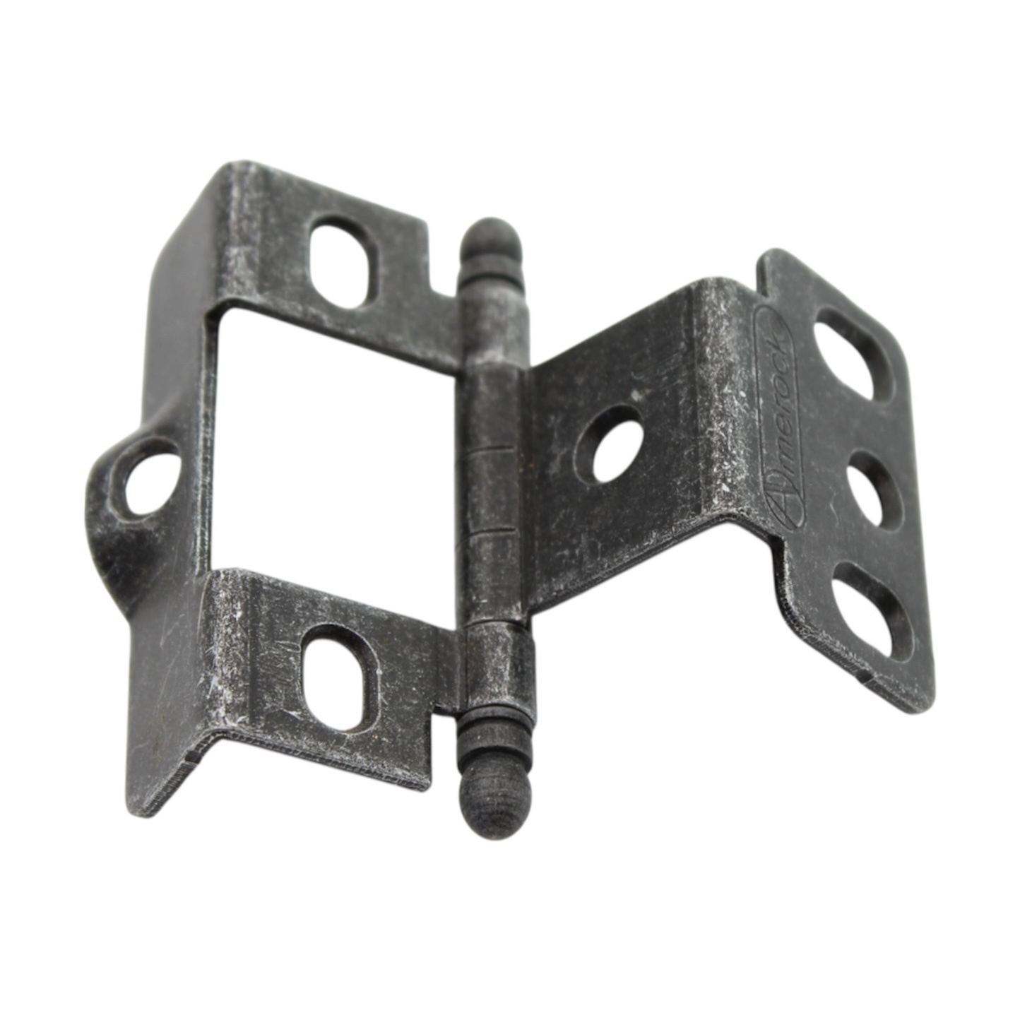 Amerock Wrought Iron Full Inset Hinge 3/4" Full Wrap Ball Tip PK3175TB-WI