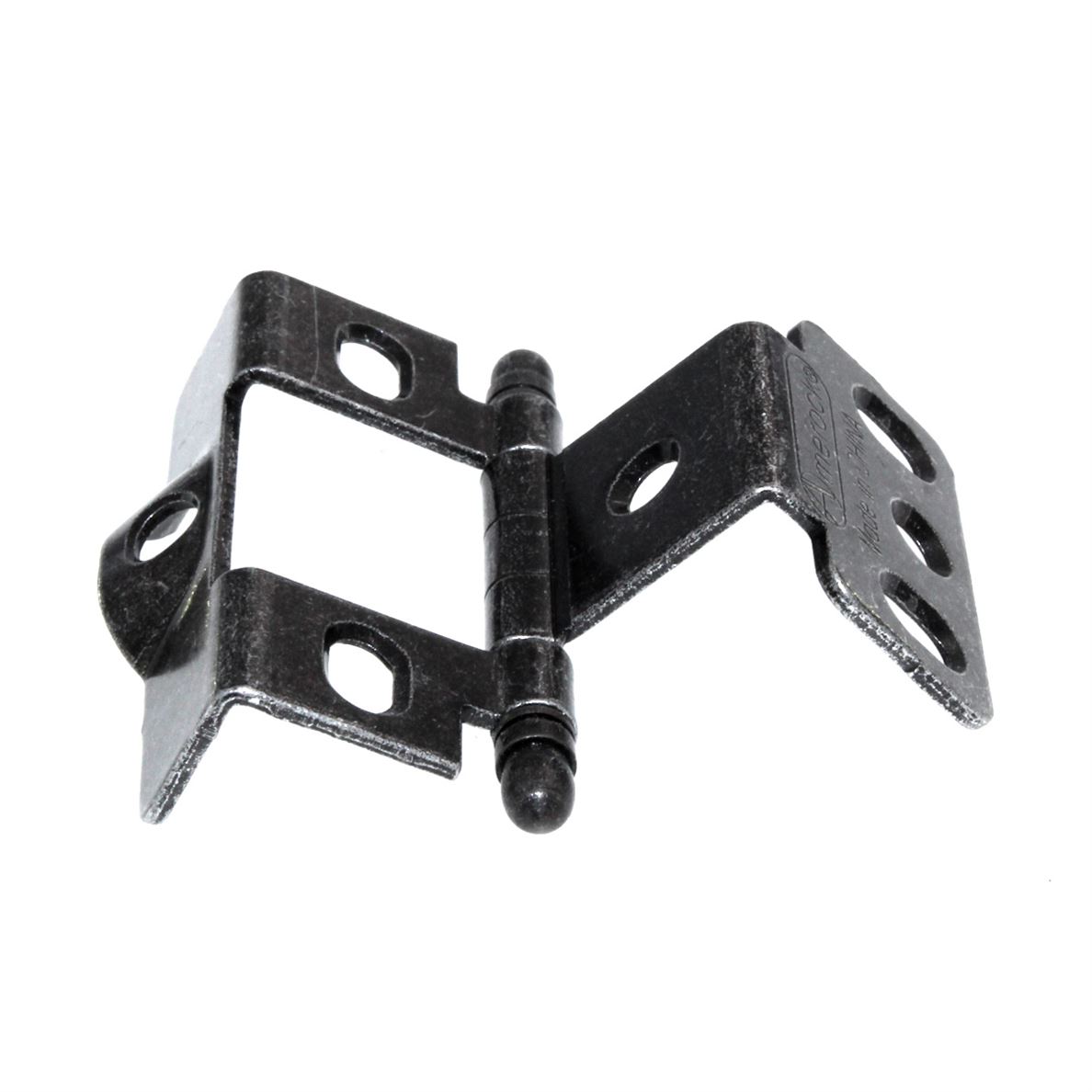 Amerock Wrought Iron Full Inset Hinge 3/4" Full Wrap Ball Tip PK3175TB-WI