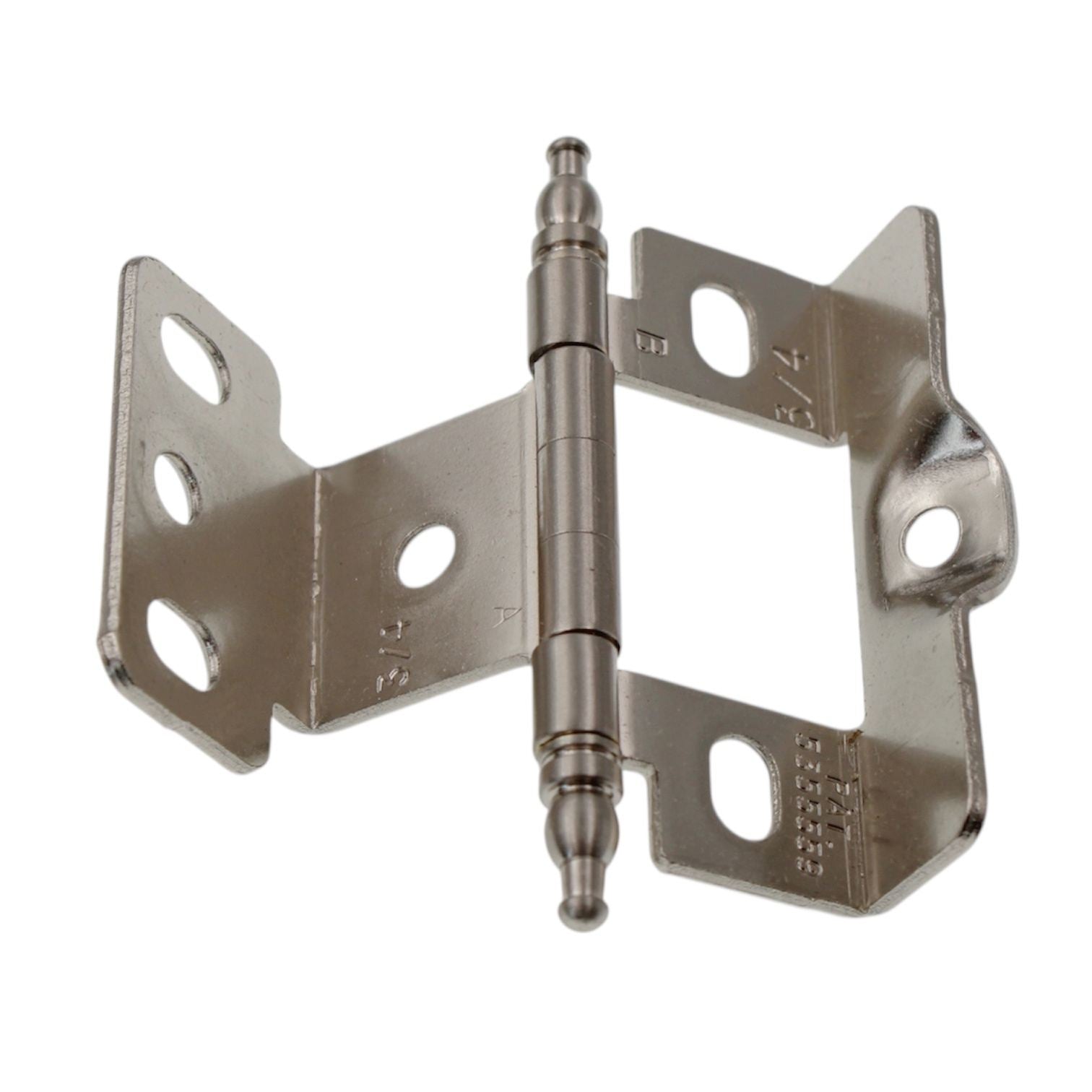 Amerock Sterling Nickel Inset Cabinet Hinge Full Wrap, Minaret Tip PK3175TMG9