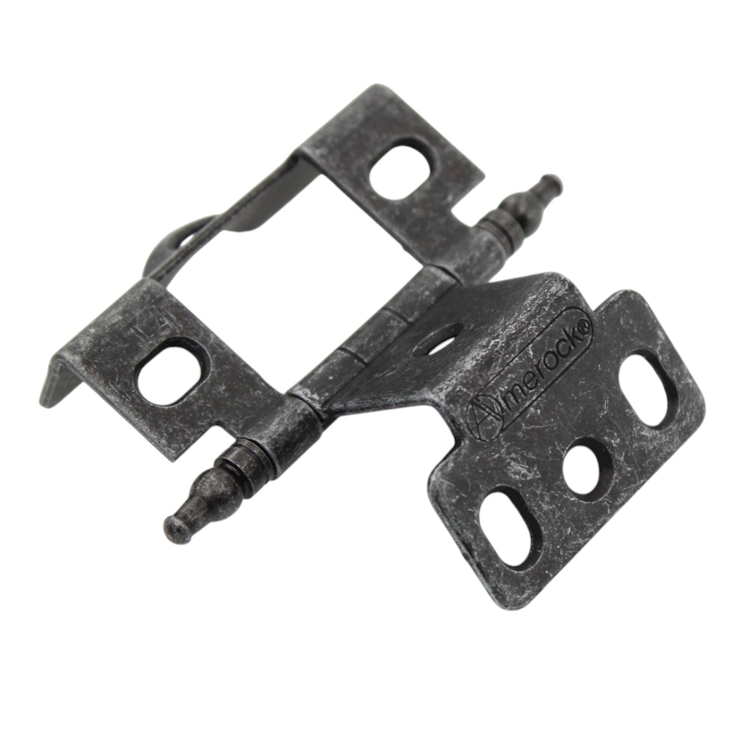 Amerock Wrought Iron Full Inset Hinge 3/4" Full Wrap Minaret Tip PK3175TM-WI