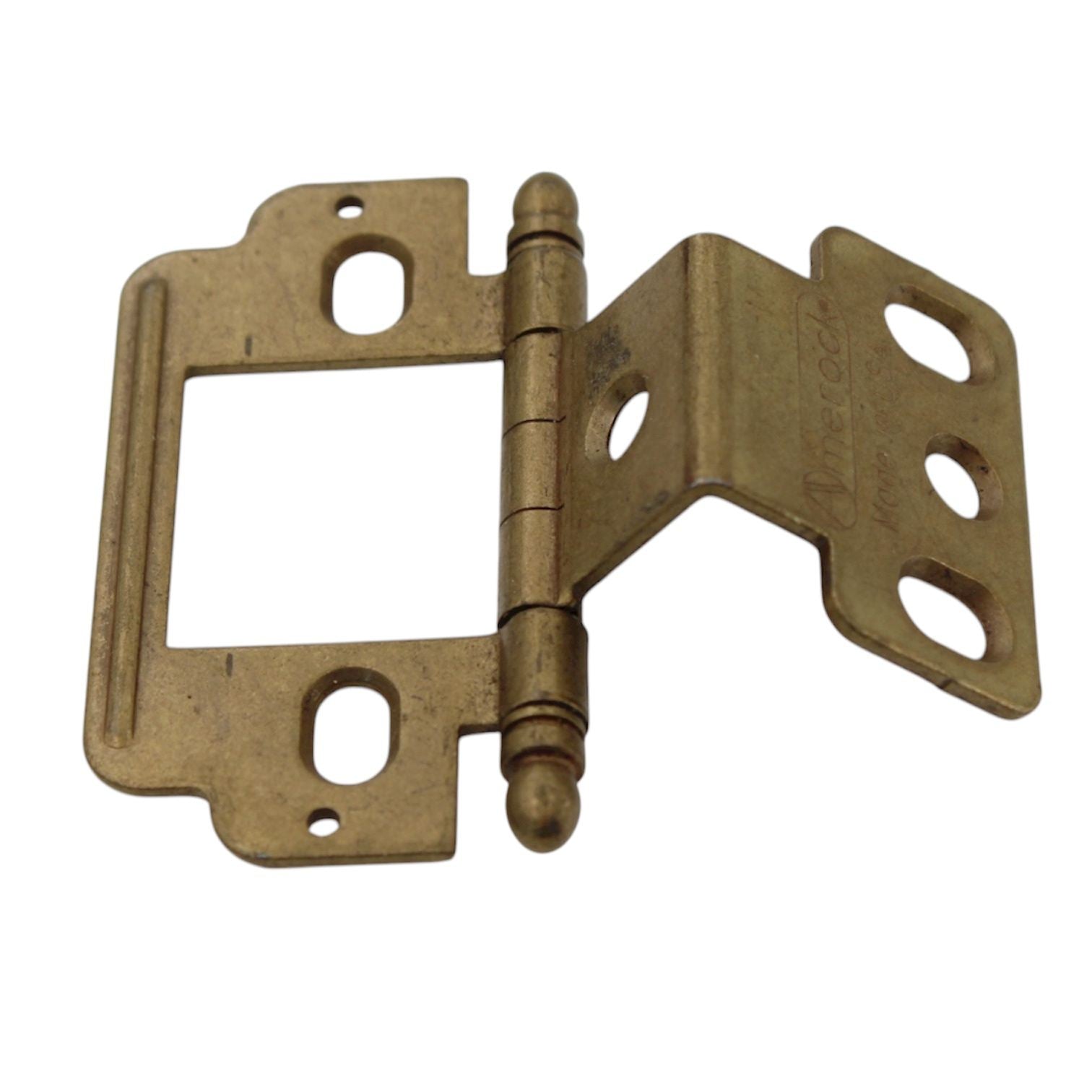 Amerock Burnished Brass Full Inset Wrap Hinge Ball Tip 9/16" Door PK3180RB-BB