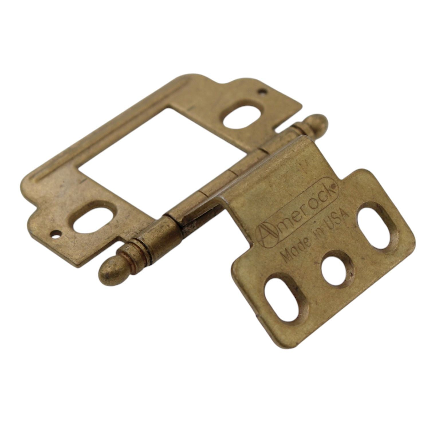 Amerock Burnished Brass Full Inset Wrap Hinge Ball Tip 9/16" Door PK3180RB-BB