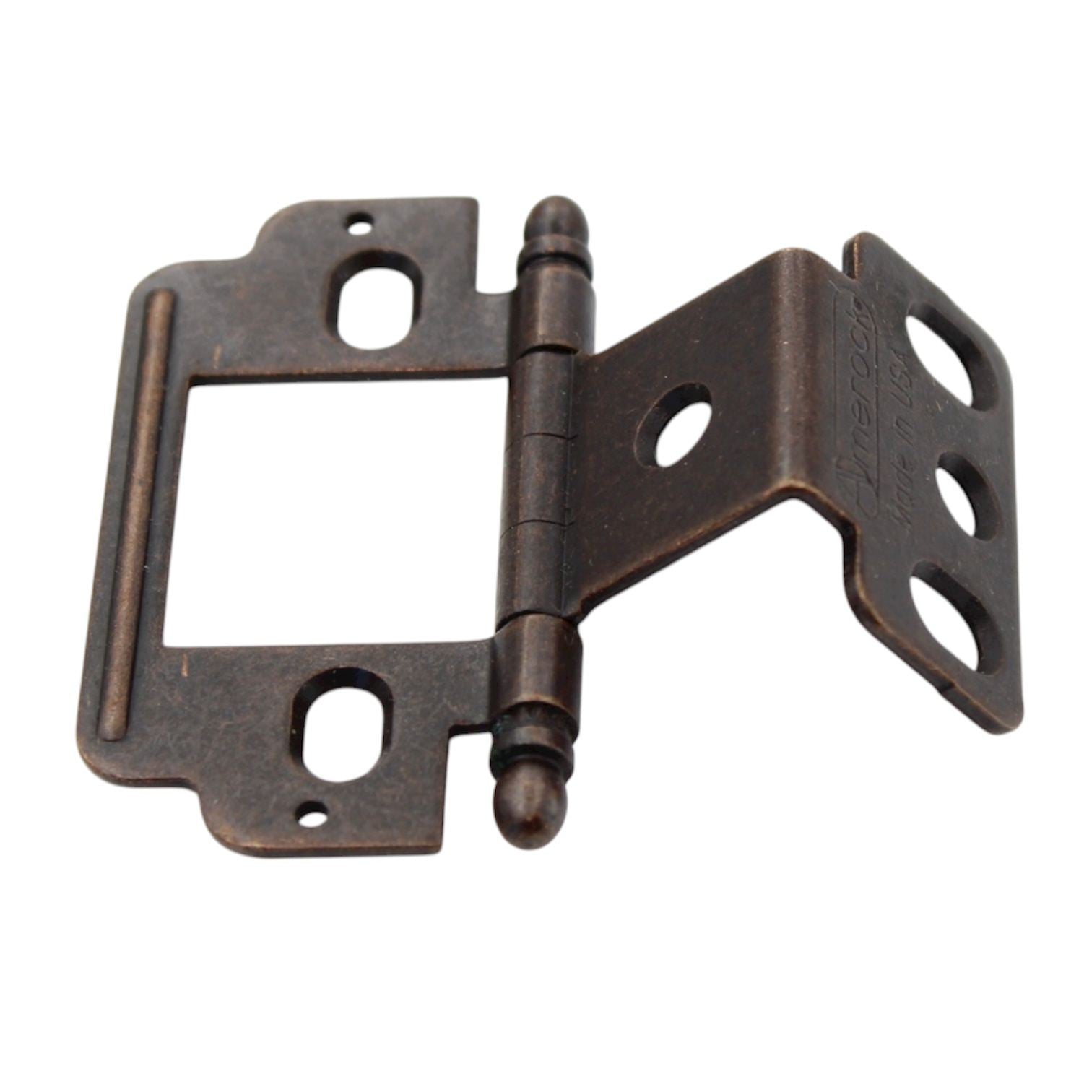 Amerock 3/4" Full Inset Wrap Hinge Dark Antique Copper Ball Tip PK3180TBAE