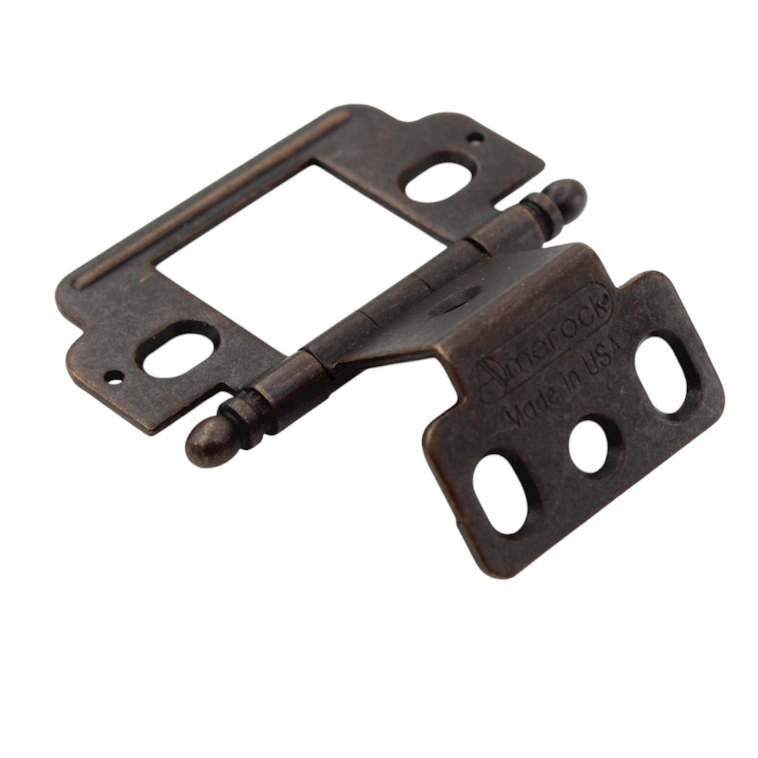 Amerock 3/4" Full Inset Wrap Hinge Dark Antique Copper Ball Tip PK3180TBAE