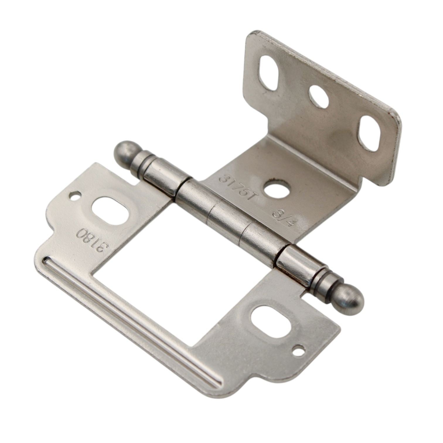 Amerock Full Inset Partial Wrap Cabinet Hinge Sterling Nickel PK3180TBG9