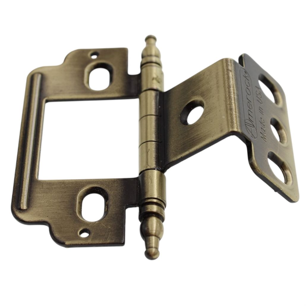 Amerock Antique English Full Inset Partial Wrap Hinge Minaret Tip PK3180TM-AE