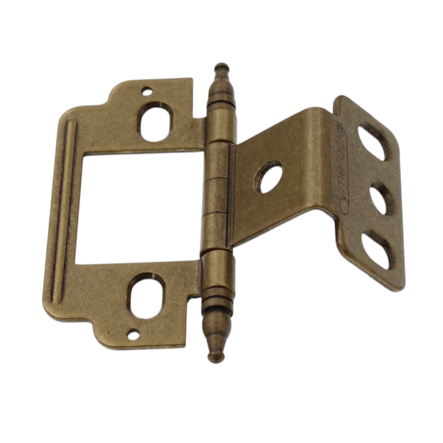 Amerock Burnished Brass Full Inset Partial Wrap Hinge Minaret Tip PK3180TM-BB