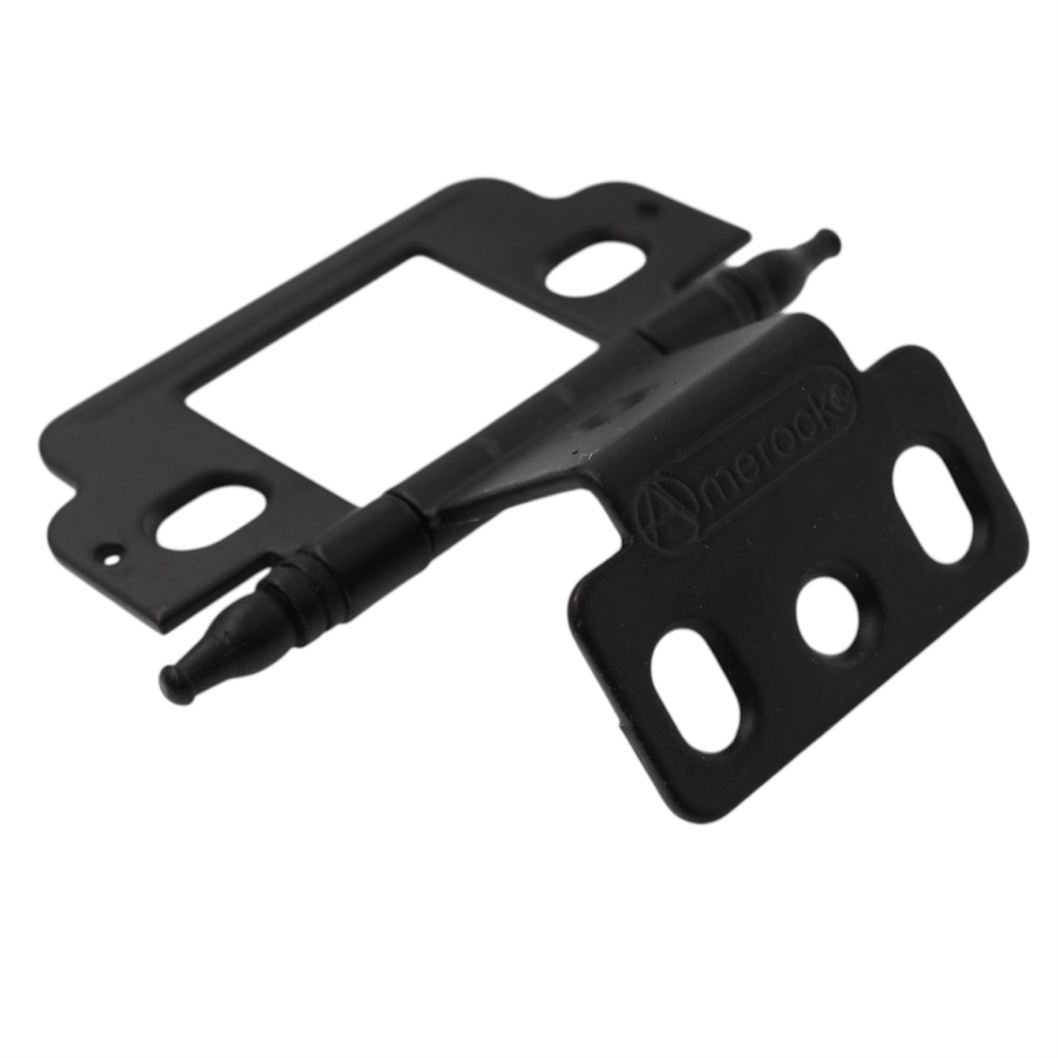 Amerock 3/4" Full Inset Wrap Hinge Matte Black Minaret Tip PK3180TMFB