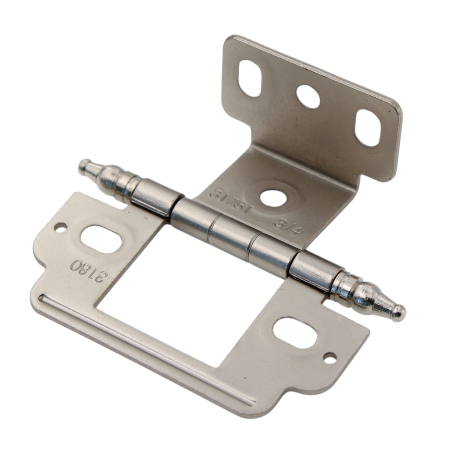 Amerock Satin Nickel Full Inset Partial Wrap Hinge Minaret Tip PK3180TM-G10