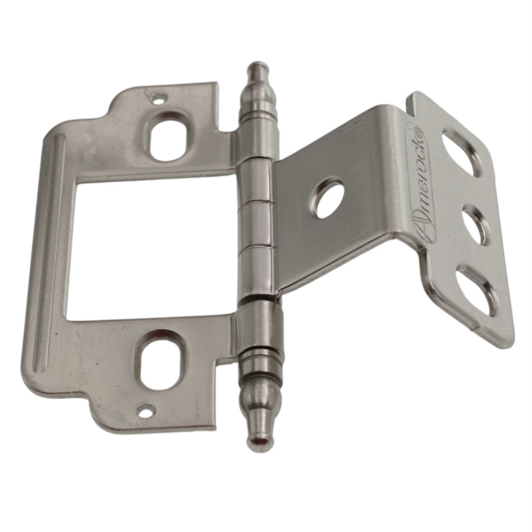 Amerock Sterling Nickel Full Inset Partial Wrap Hinge Minaret Tip PK3180TM-G9