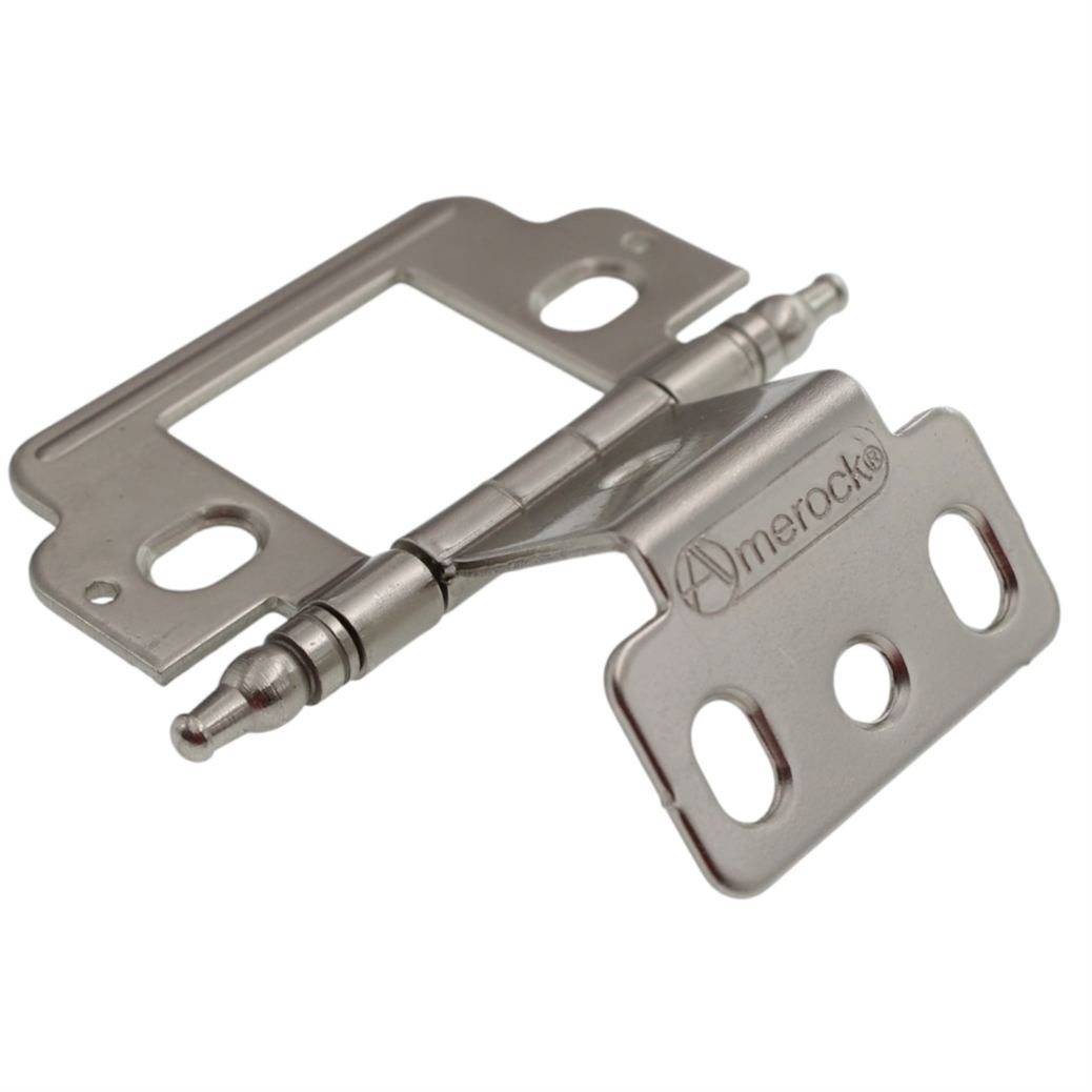 Amerock Sterling Nickel Full Inset Partial Wrap Hinge Minaret Tip PK3180TM-G9