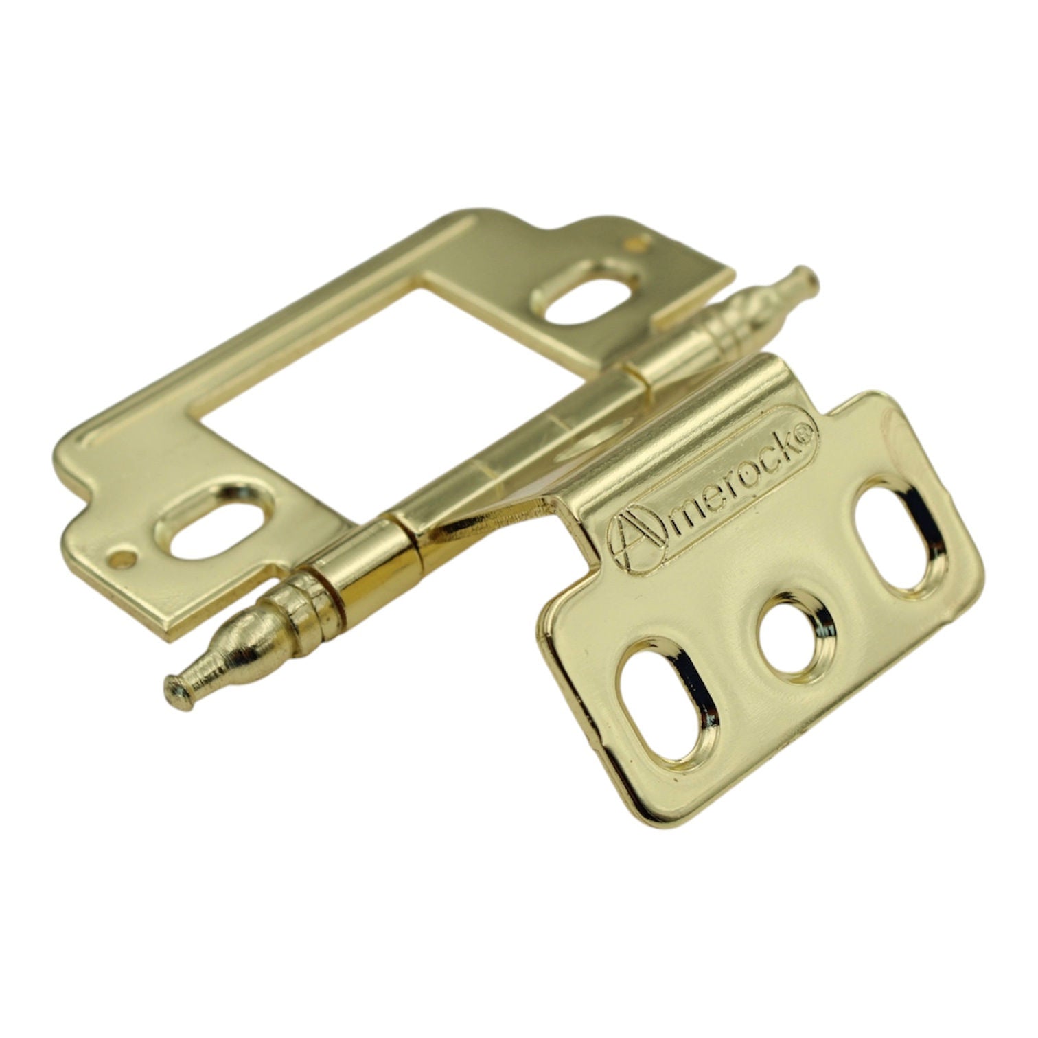 Amerock Polished Brass Inset Cabinet Hinge Partial Wrap, Minaret Tip PK3180TMPB