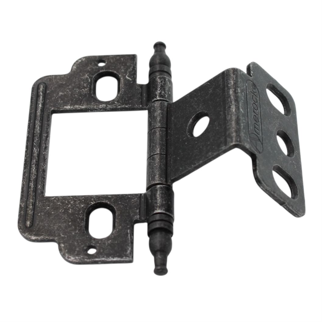 Amerock Wrought Iron Inset Cabinet Hinge Partial Wrap, Minaret Tip PK3180TMWI