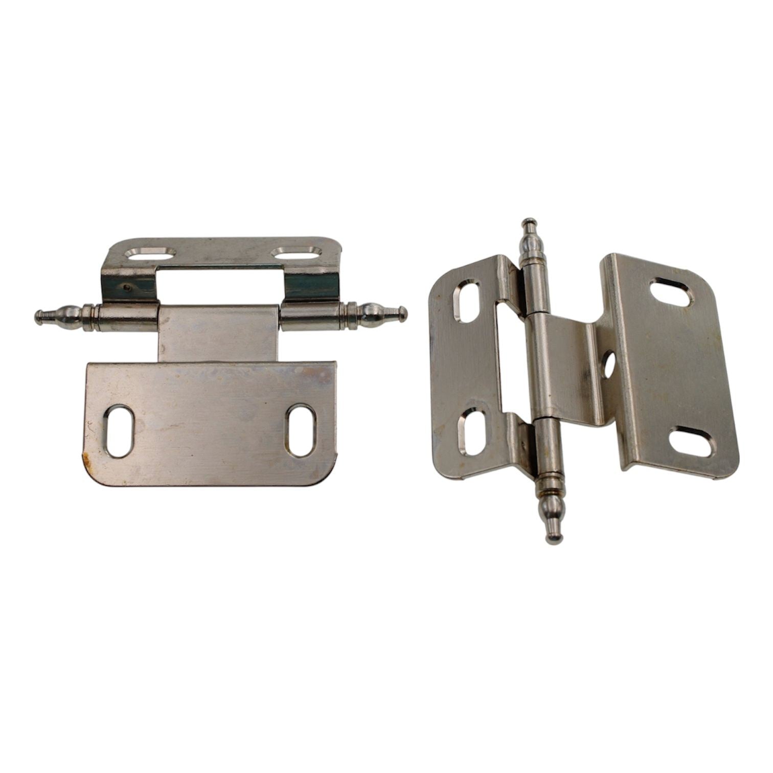 Pair Amerock 3/8" Inset Cabinet Wrap Hinge Minaret Tip Bright Nickel PK7687M-14