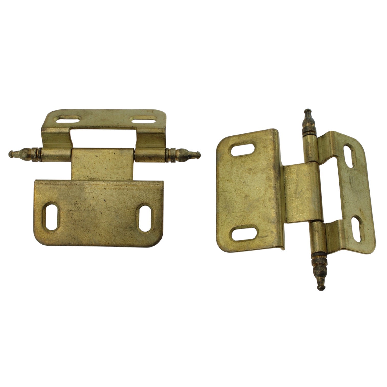 Pair Amerock Minaret Tip Unlacquered Brass Cabinet Hinge 3/8" Inset PK7687M-BNL