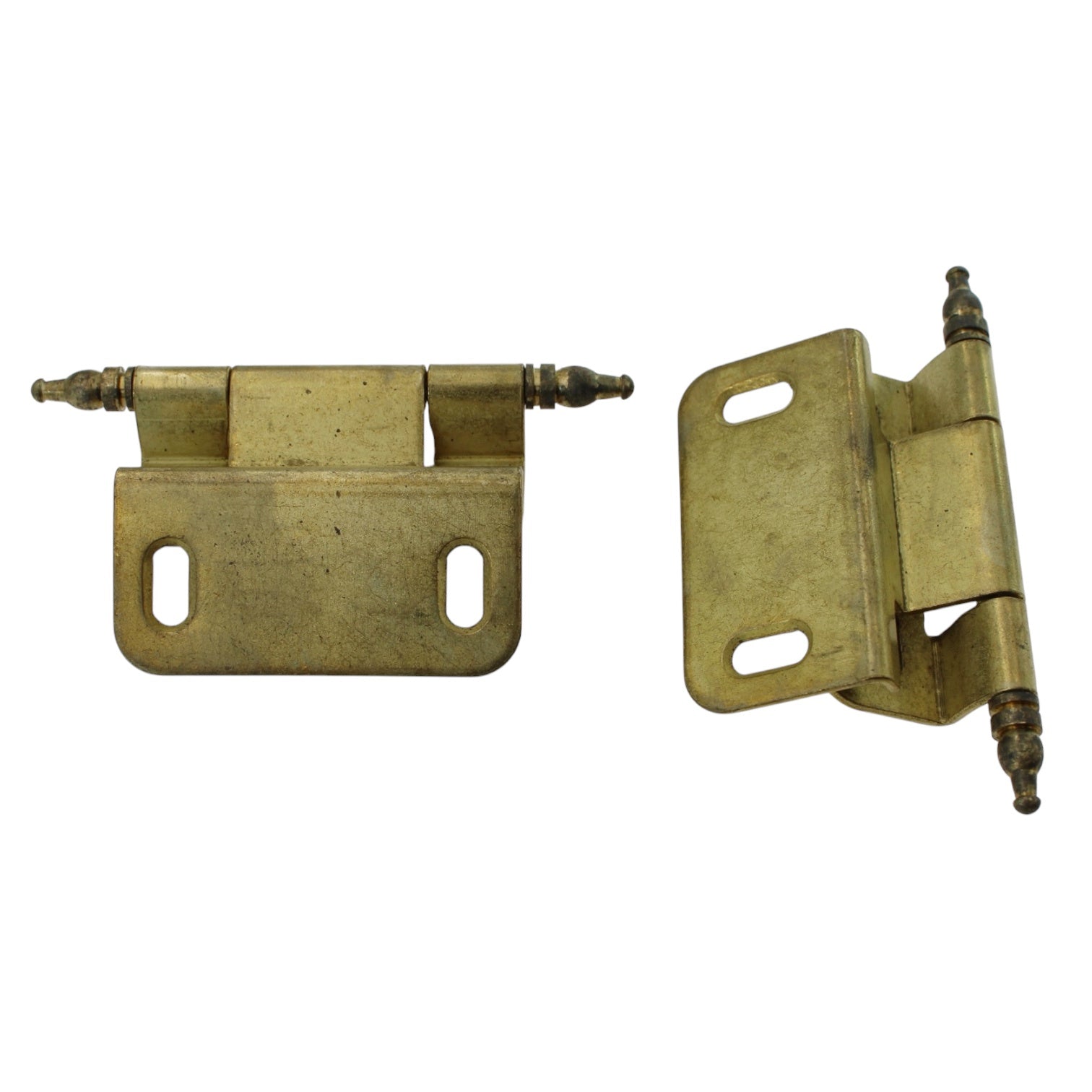 Pair Amerock Minaret Tip Unlacquered Brass Cabinet Hinge 3/8" Inset PK7687M-BNL