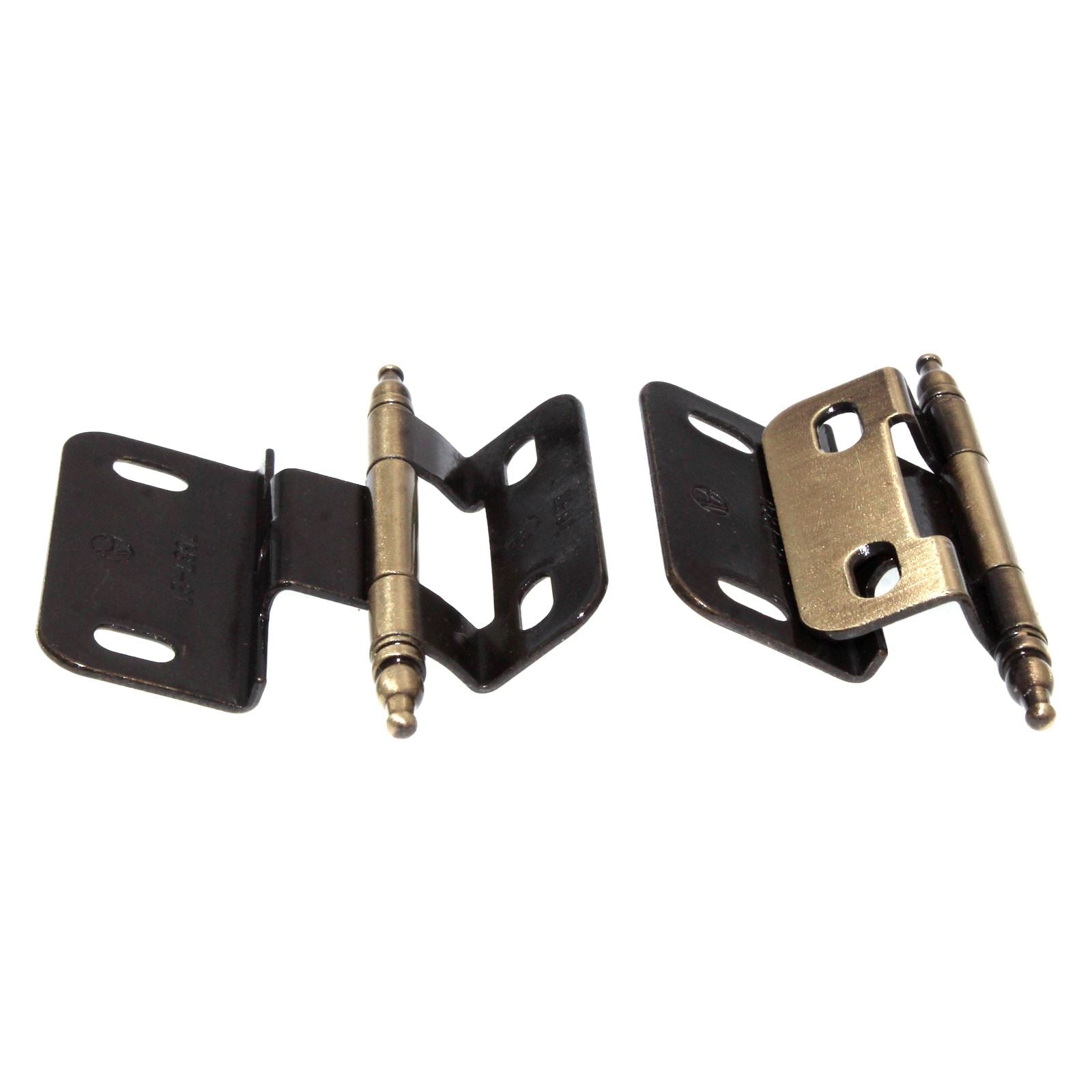 Pair Amerock Cabinet Hinges 3/8" Inset Wrap Antique English Minaret PK7687T-AE