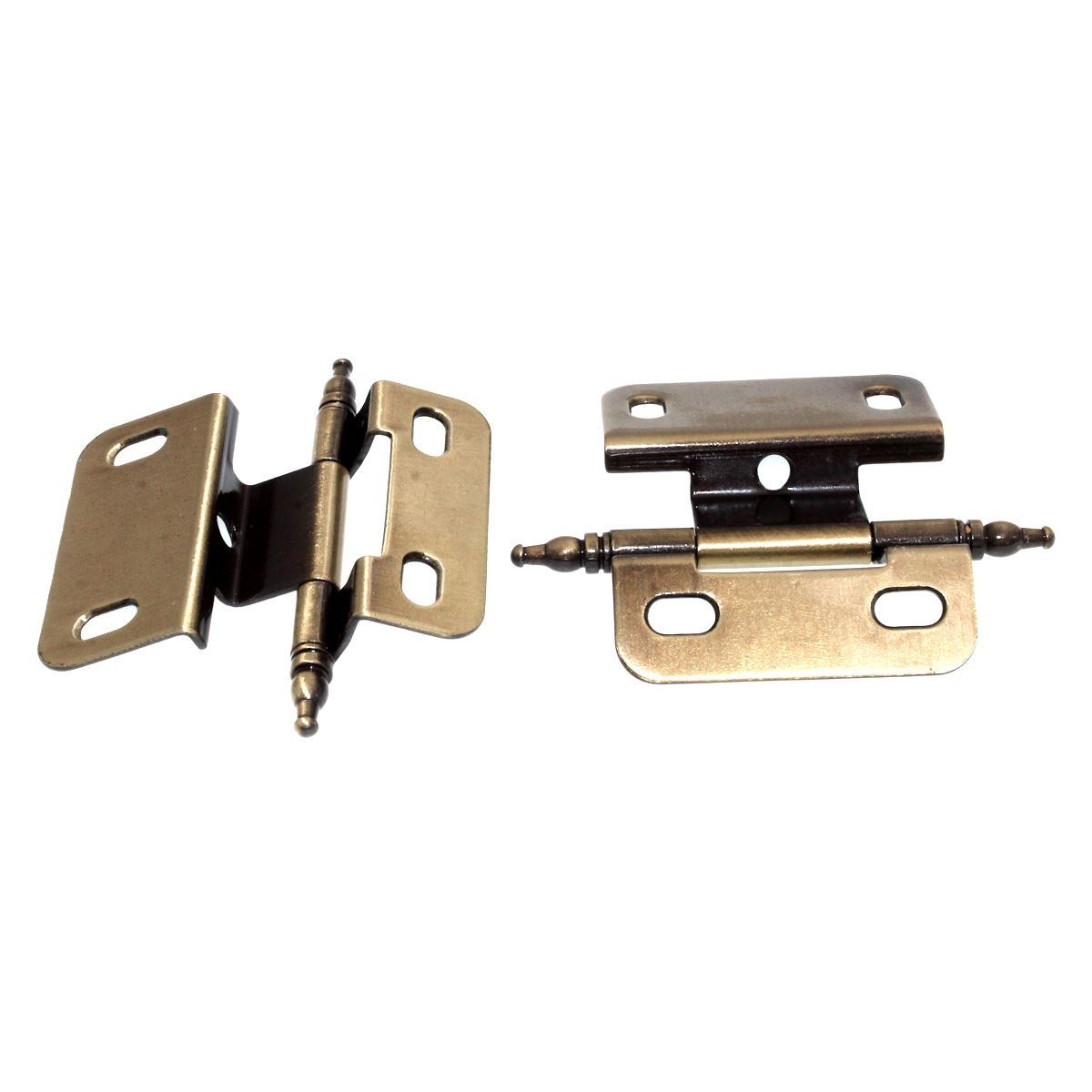 Pair Amerock Cabinet Hinges 3/8" Inset Wrap Antique English Minaret PK7687T-AE