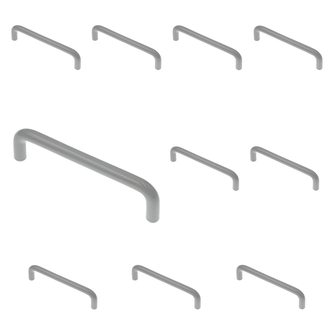 10 Pack Keeler Wire Pulls PW396-23 Light Grey 3 3/4" (96mm)cc Solid Brass Wire Pull