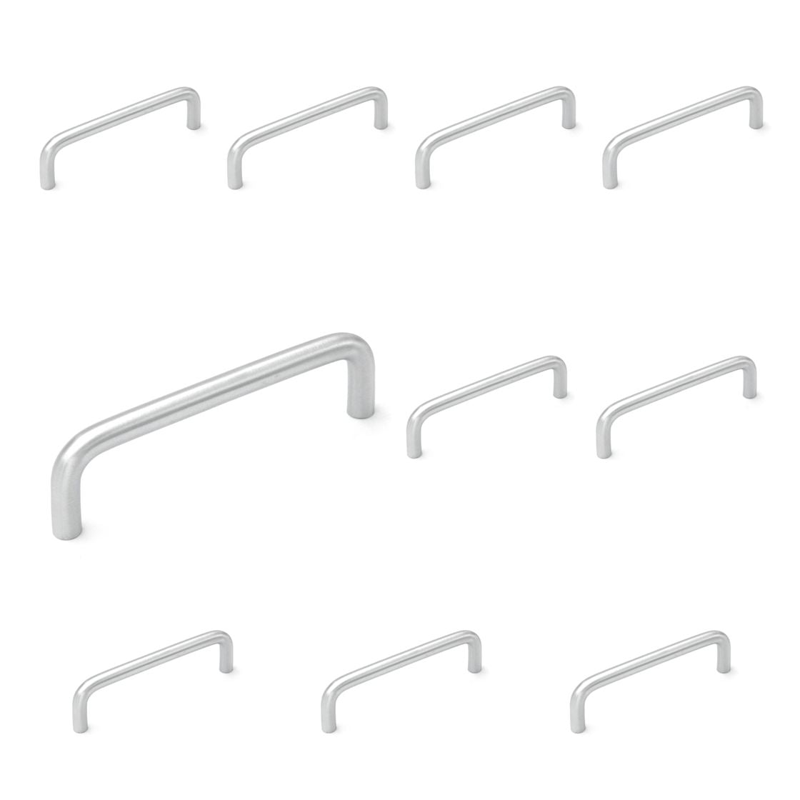 10 Pack Keeler Satin Chrome Cabinet or Drawer 3 3/4" (96mm)cc Wire Pull Handle PW396-26D