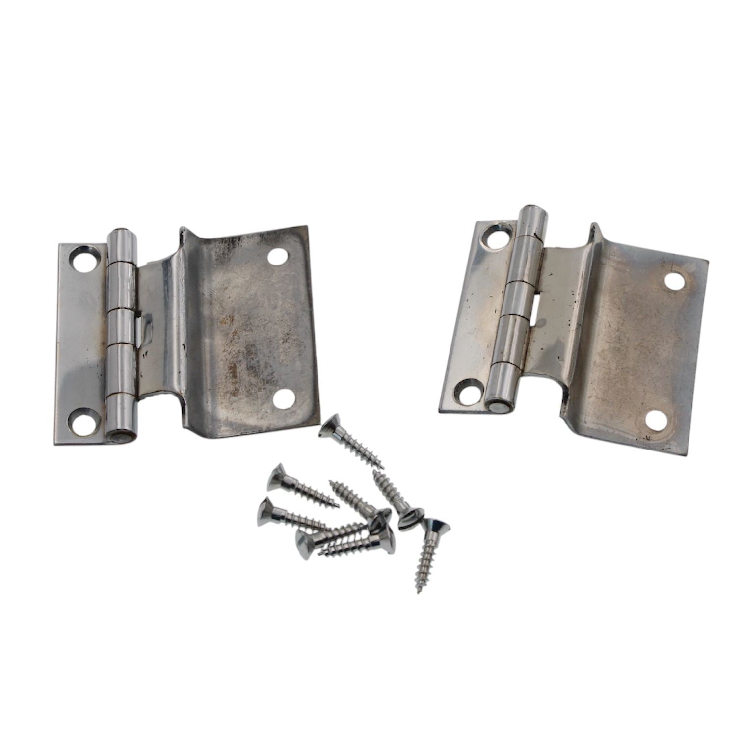 Pair Lawrence Brothers Chrome 3/8" Offset Surface Cabinet Hinges SC1222-CHR