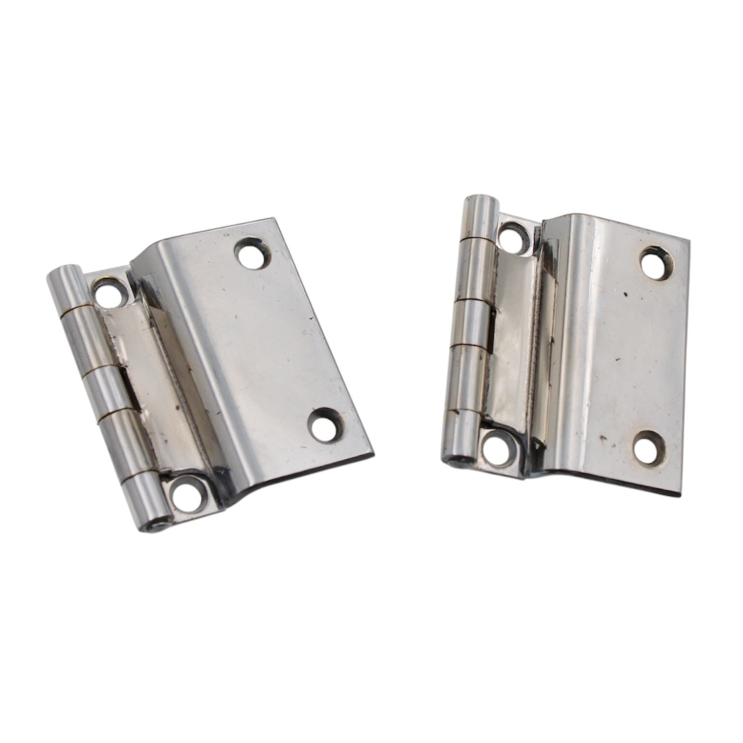 Pair Lawrence Brothers Chrome 3/8" Offset Surface Cabinet Hinges SC1222-CHR