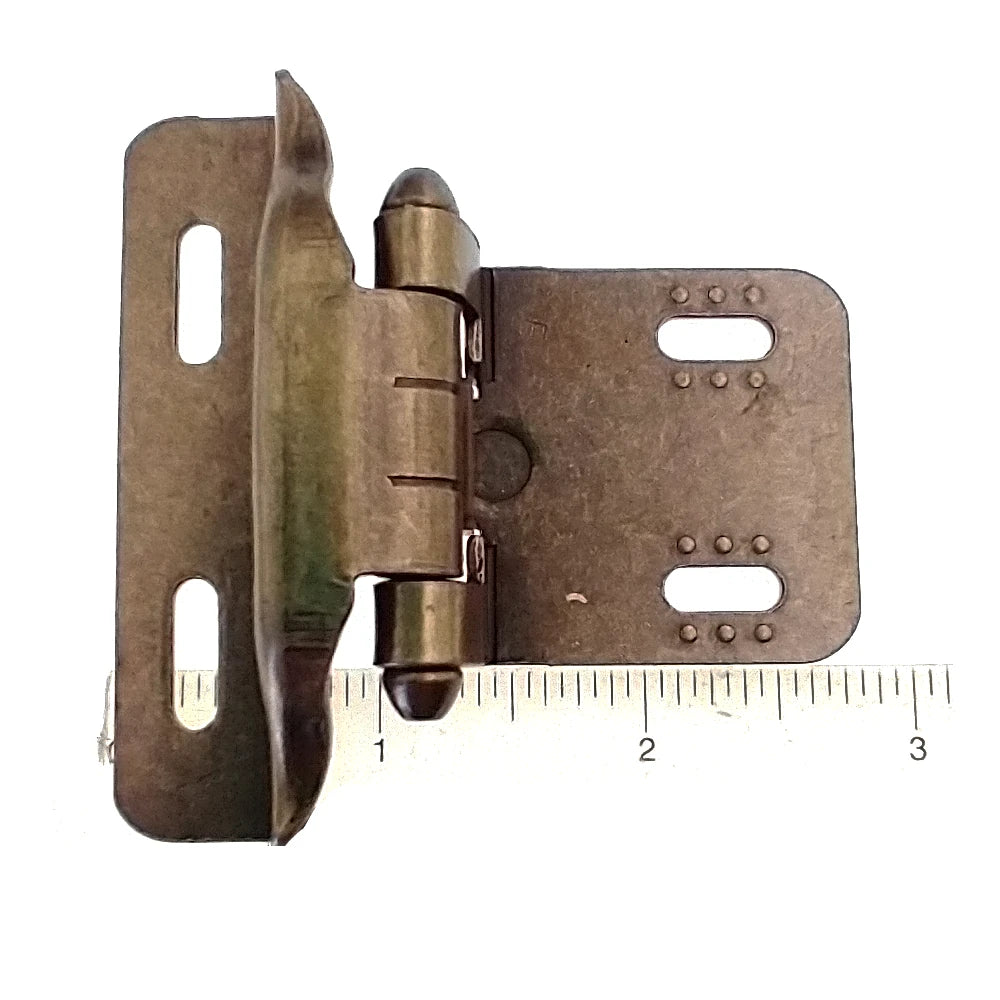 Pair Bommer Antique Brass 1/4" Overlay Adjustable Partial Wrap Hinges SCH102-AB