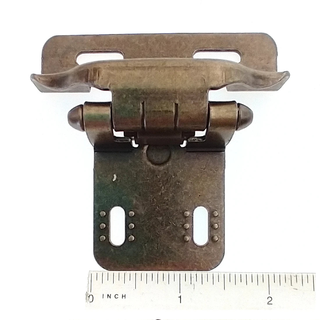 Pair Bommer Antique Brass 1/4" Overlay Adjustable Partial Wrap Hinges SCH102-AB