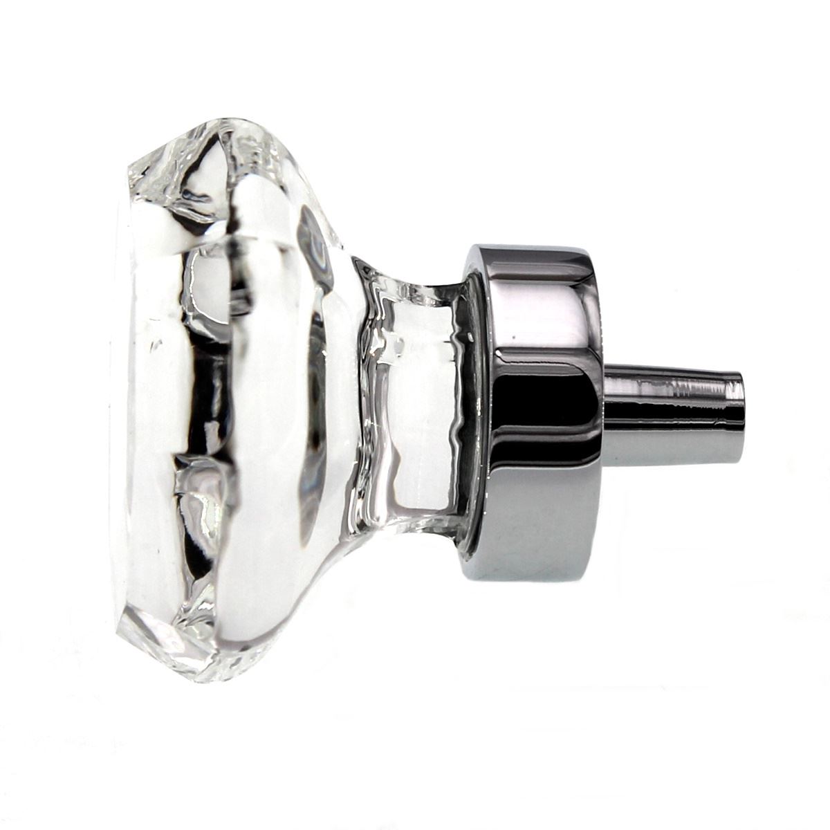 Top Knobs Crystal Brass 1 3/8" Clear Octogon Knob Polished Chrome Clear TK128PC