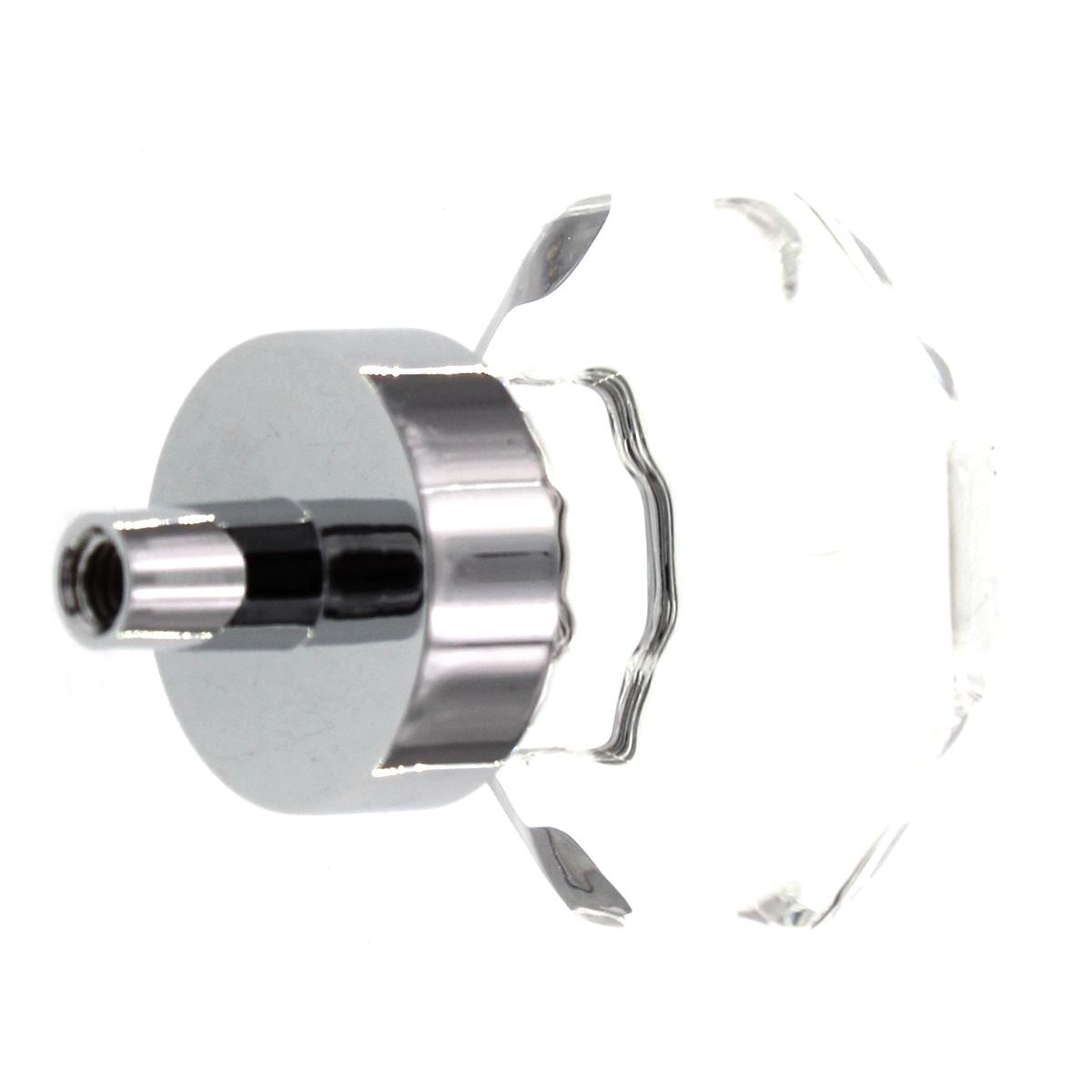 Top Knobs Crystal Brass 1 3/8" Clear Octogon Knob Polished Chrome Clear TK128PC
