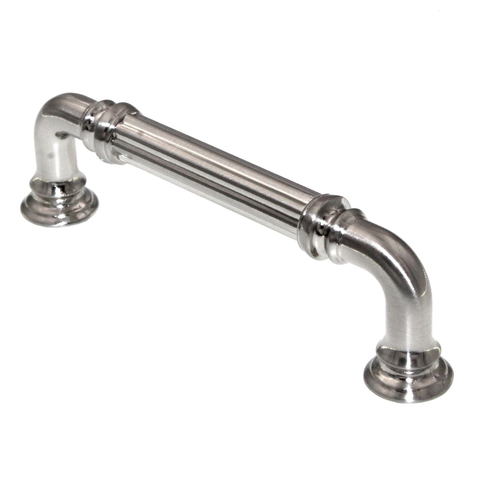 Top Knobs Chareau Reeded Pull 3 3/4" (96mm) CTC Brushed Satin Nickel TK322BSN