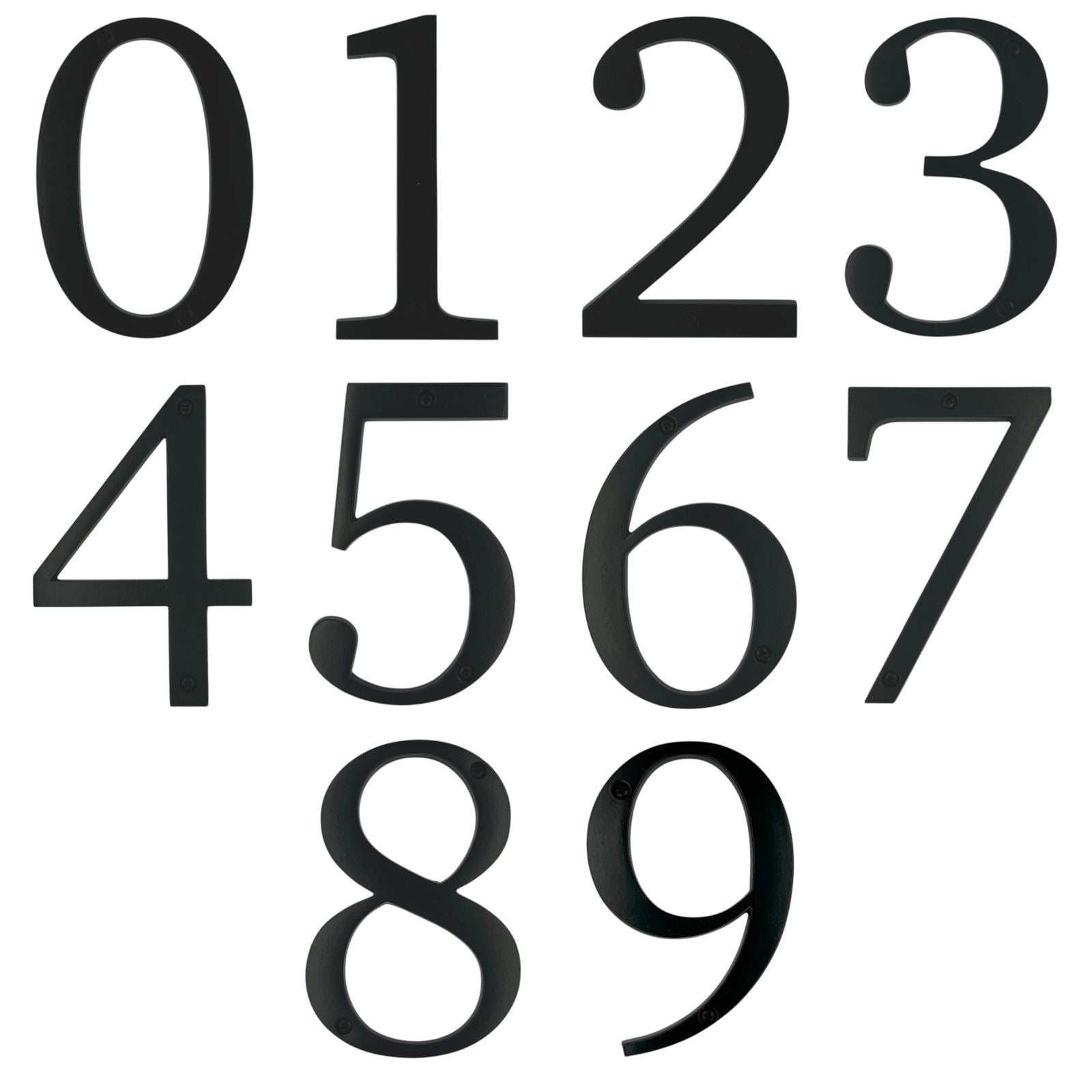 Black Metal 5 inch Flush Mount House Address Numbers, Bold Easy-to-read Font