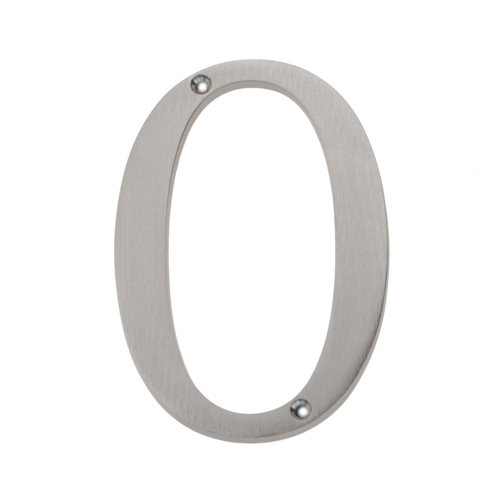 Satin Nickel Metal 4 inch Flush House Address Numbers, Bold Readable Font
