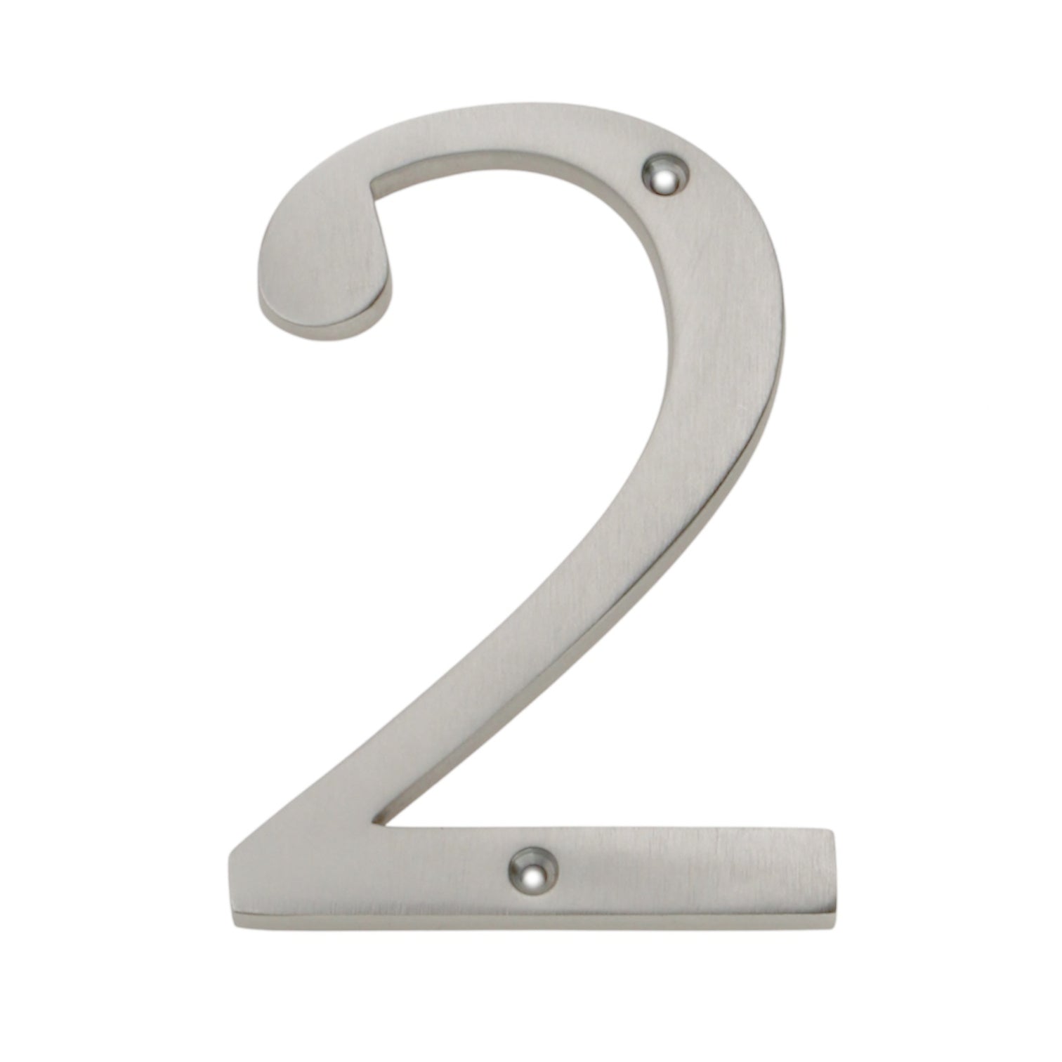Satin Nickel Metal 4 inch Flush House Address Numbers, Bold Readable Font