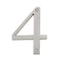 Satin Nickel Metal 4 inch Flush House Address Numbers, Bold Readable Font