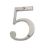 Satin Nickel Metal 4 inch Flush House Address Numbers, Bold Readable Font