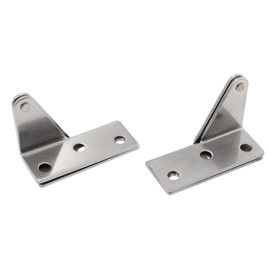 Set of Stainless Steel Pivot Pin Overlay Hinges 270 Degree Top and Bottom Mount