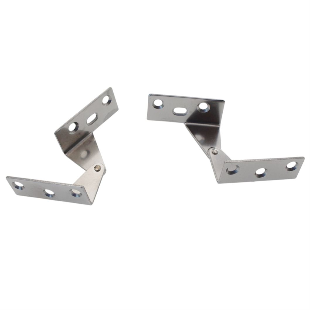 Set of Stainless Steel Pivot Pin Overlay Hinges 270 Degree Top and Bottom Mount