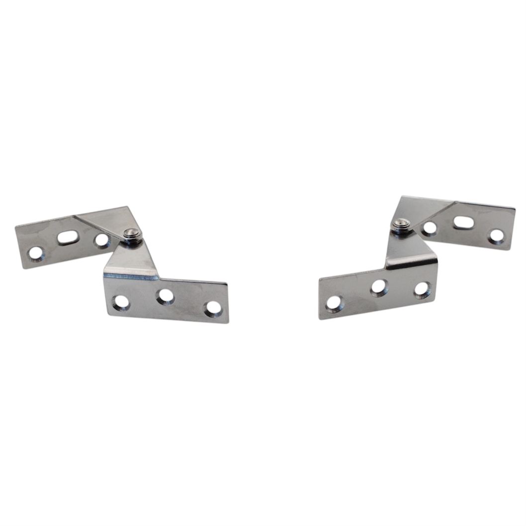 Set of Stainless Steel Pivot Pin Overlay Hinges 270 Degree Top and Bottom Mount