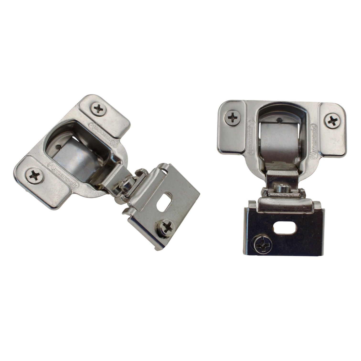 Pair Amerock Matrix 1 1/4" Overlay Concealed Hinge 2911C13 Nickel 2812-15CC