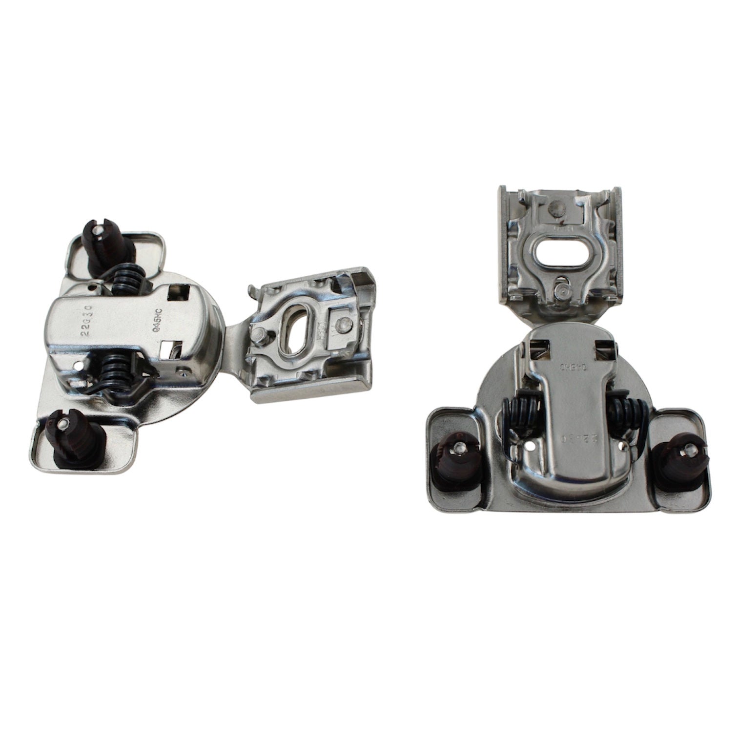 Pair Amerock 1/2" Overlay Concealed Hinges Nickel 105 deg BPR2811J2314