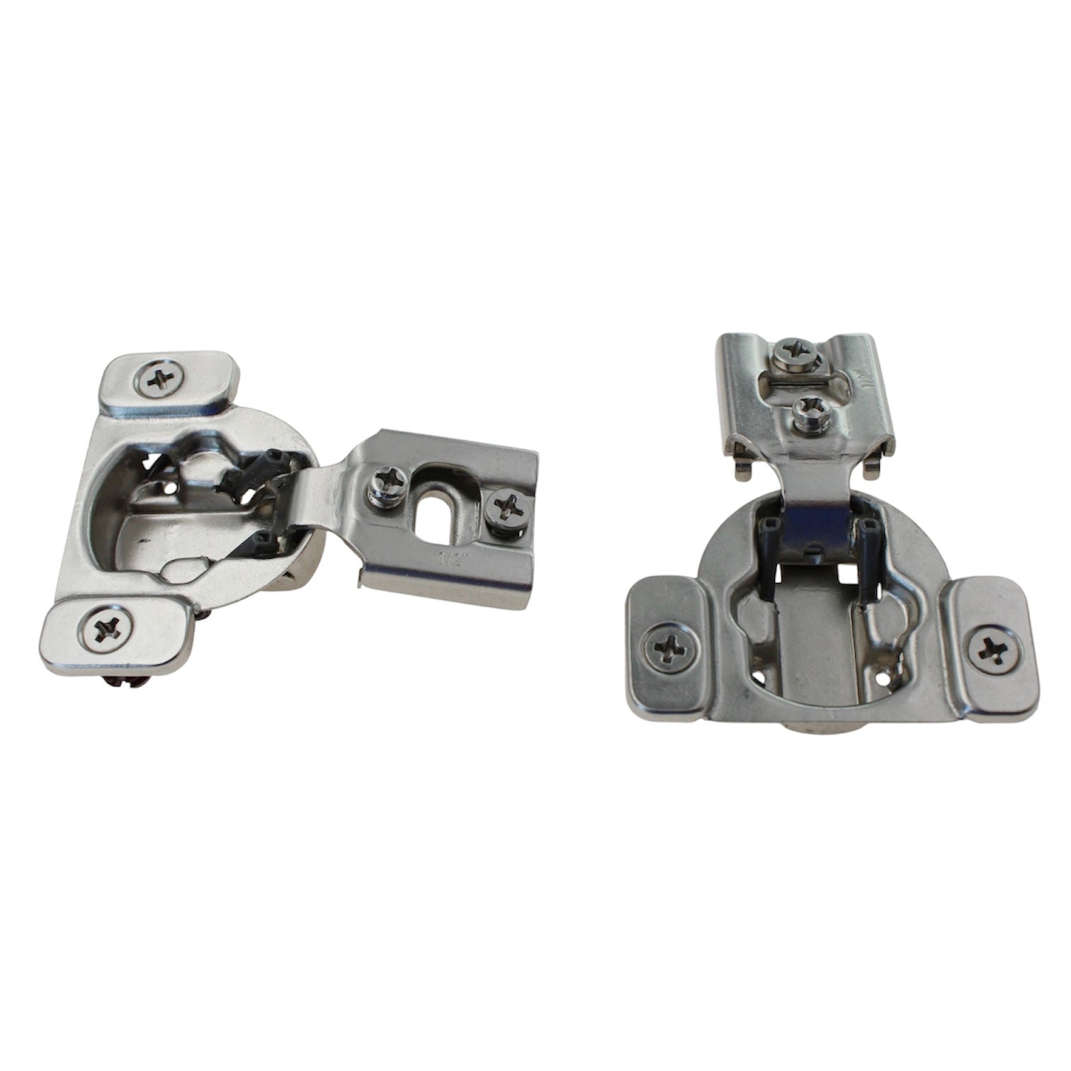 Pair Amerock 1/2" Overlay Concealed Hinges Nickel 105 deg BPR2811J2314
