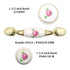 Liberty Brainerd 3" Ctr Polished Brass Cabinet Pull White Center Pink Rose 69424