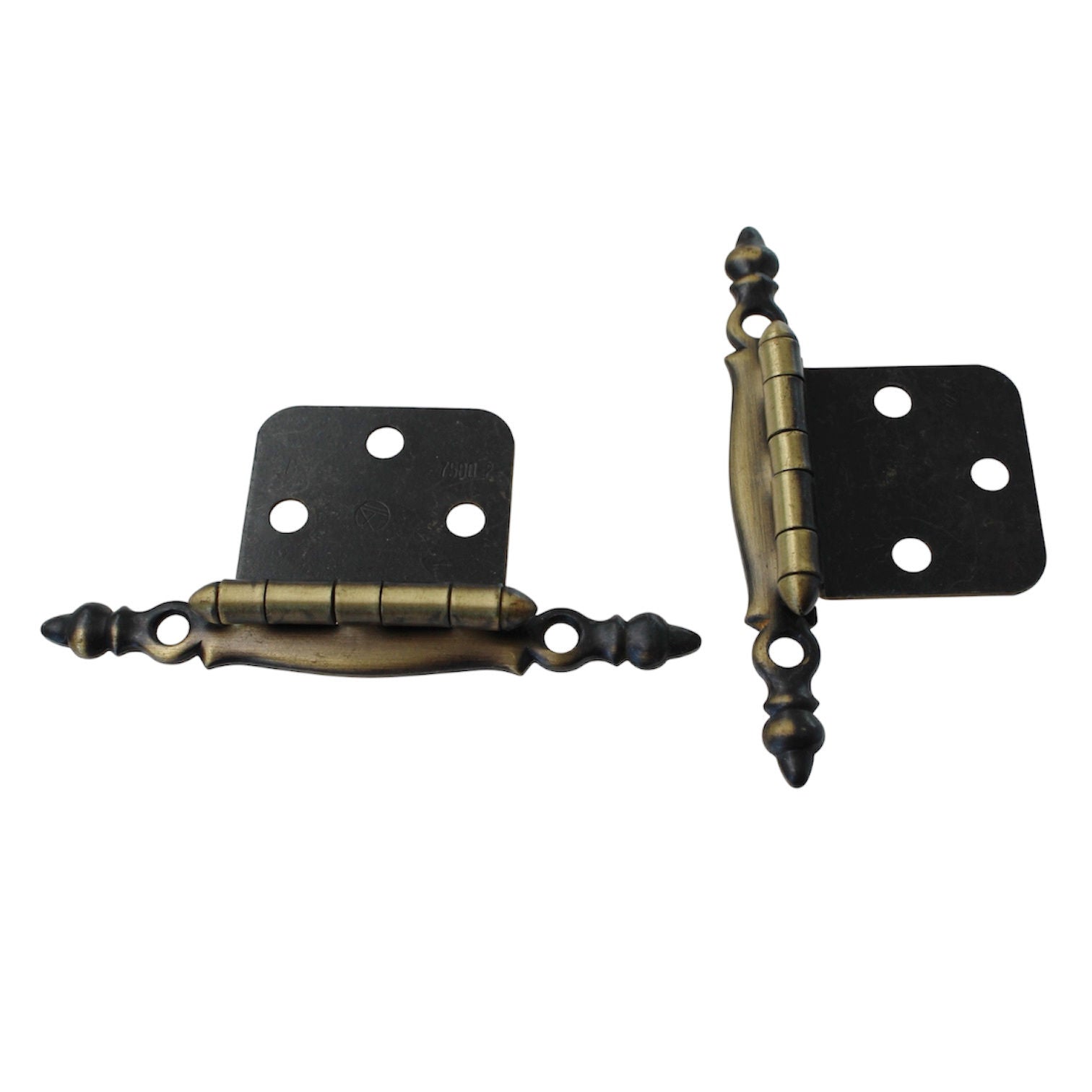 Pair Amerock Antique English Variable Overlay Hinges Non Self-Closing BP7780-AE