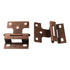 Pair Ajax Antique Copper Partial Wrap Hinges 1/4" Overlay 577-AC