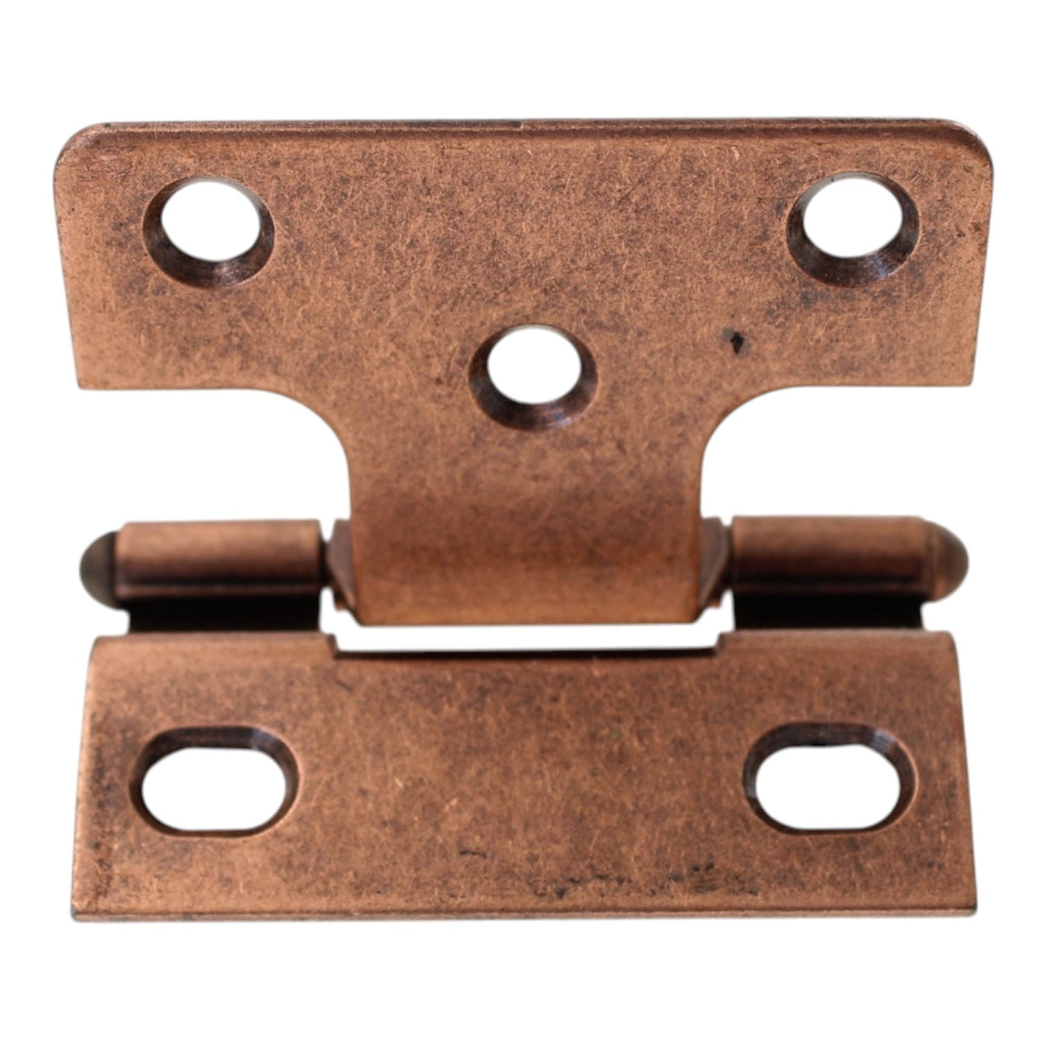 Pair Ajax Antique Copper Partial Wrap Hinges 1/4" Overlay 577-AC