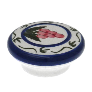 Laurey Sorrento 08100 pintado a mano a todo color y disco redondo azul 2 1/8" perilla de gabinete de porcelana