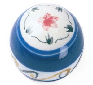 Laurey  Sorrento Hand-Painted Full Color & Blue Round Hand-Painted Full Color 2" Porcelain Cabinet Knob 08300