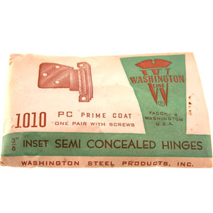 Pair Washington Mid-Century Prime Coat 3/8" Inset Cabinet Hinges 1010-PC