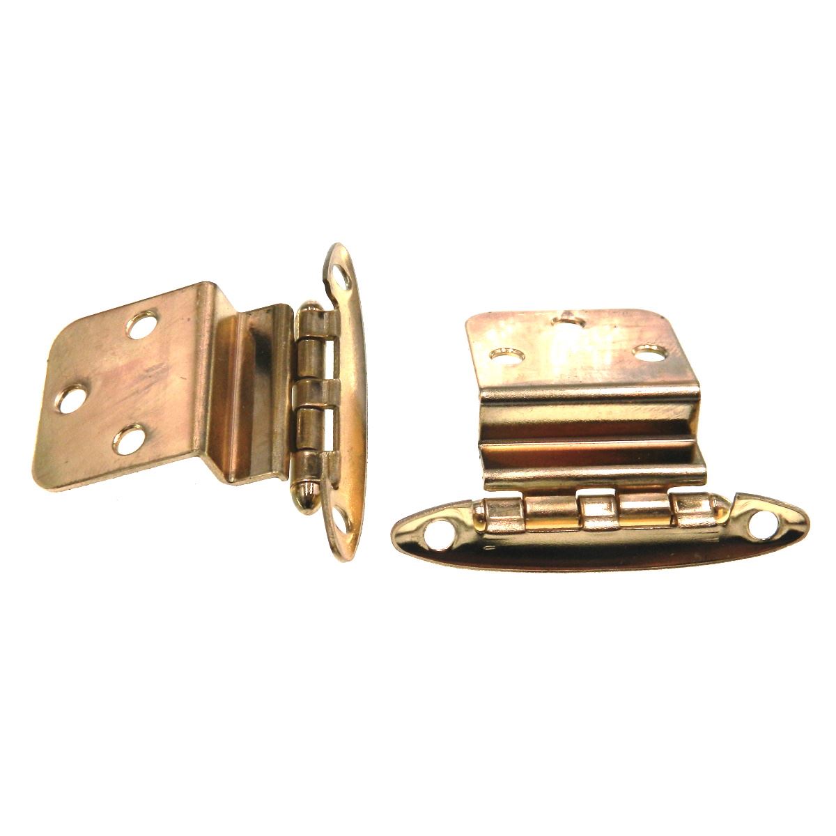 Pair Washington Vintage Polished Brass 3/8" Inset Cabinet Hinges 1015-3
